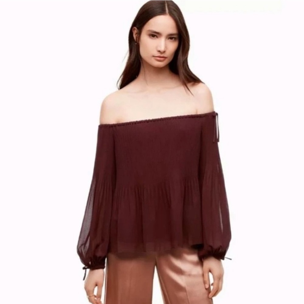 Wilfred flowy off shoulder shirt